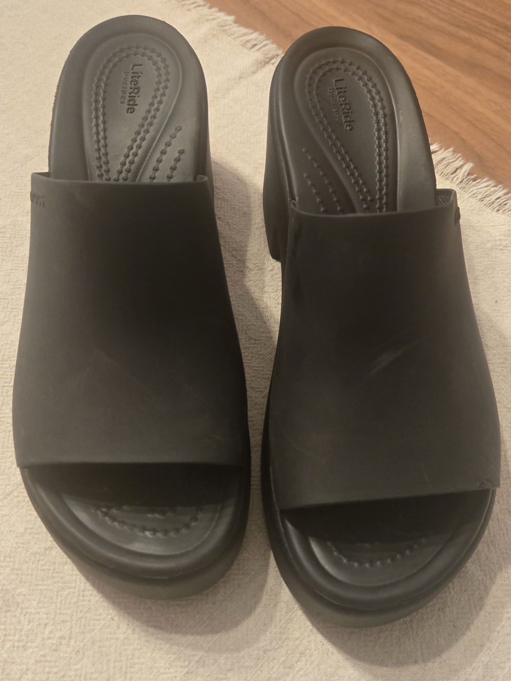 CROCS Women's Black Slide Sandals with Open Toe